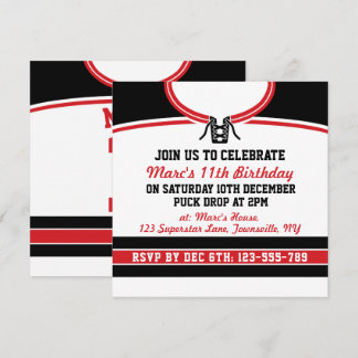 Themed Party Hockey-Jerseys lädt Schablone ein Einladung