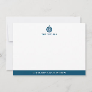 Themenkompass, blau, Personalisiert Mitteilungskarte