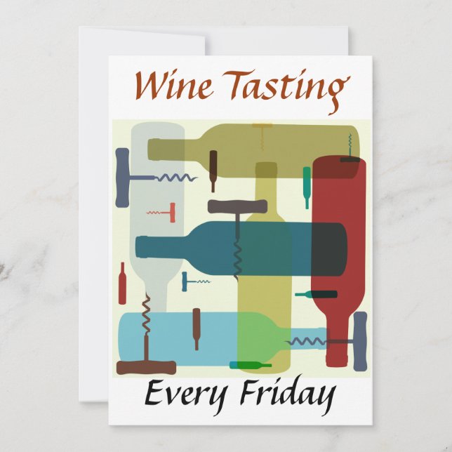 Themenorientierte Einladung der Weinflasche (Vorderseite)