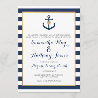 Themenorientierte nautischhochzeit laden - einladung