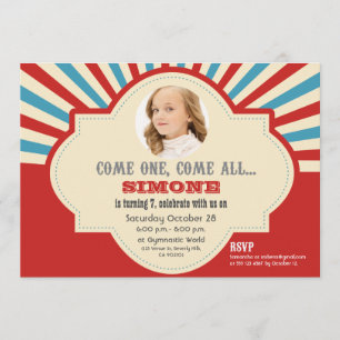 Themenorientierter   Geburtstag des Zirkus- Einladung