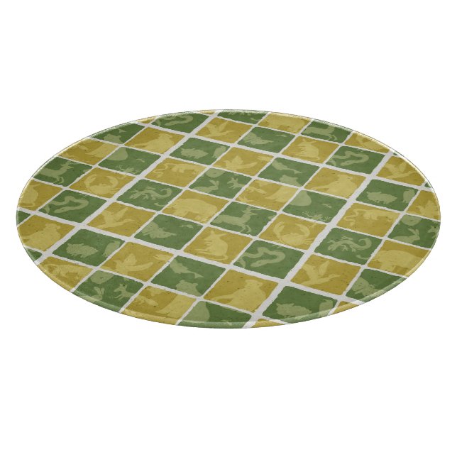 themenorientiertes Muster des Zoos Schneidebrett (Ecke)