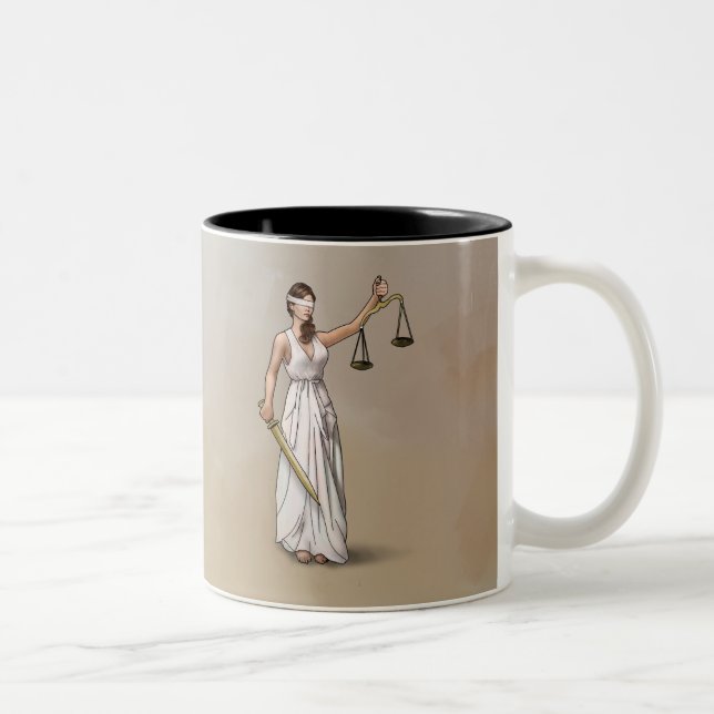 Themis - Dame Justice Zweifarbige Tasse (Rechts)