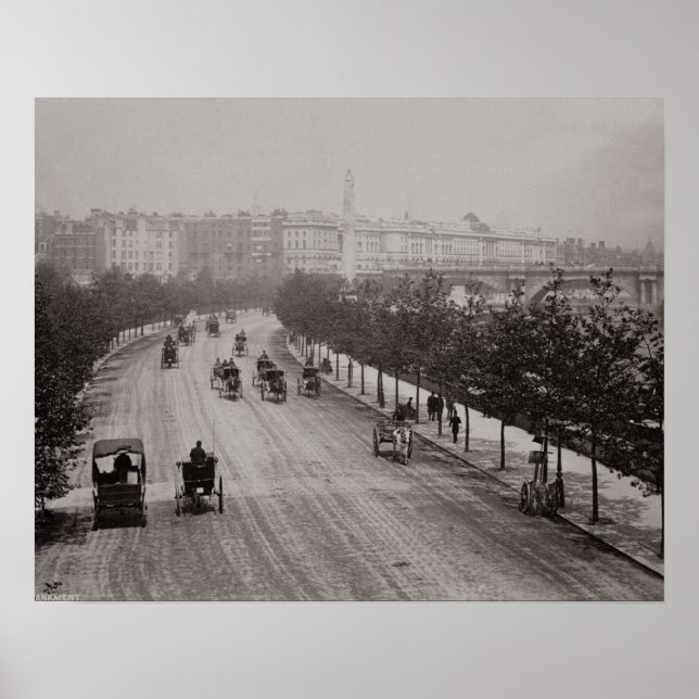 Themse Embankment (sepia Foto) Poster (Vorne)