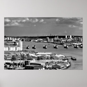 Themse Flut Barrier Greenwich London Poster