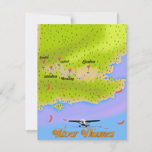 Themse London - England-Karte (Vorderseite)