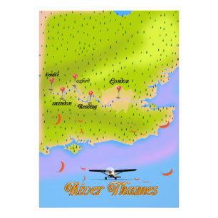 Themse London - England-Karte Fotodruck