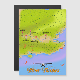 Themse London - England-Karte Magnetkarte