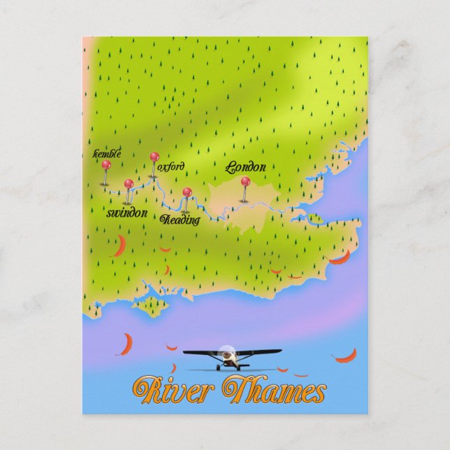 Themse London - England-Karte Postkarte (Vorderseite)