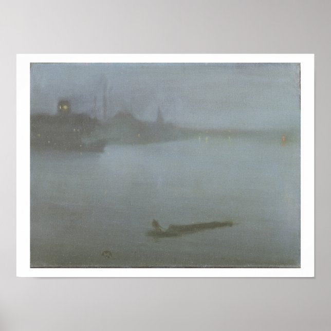 Themse - Nocturne in Blau und Silber, c.1872/8 (oi Poster (Vorne)