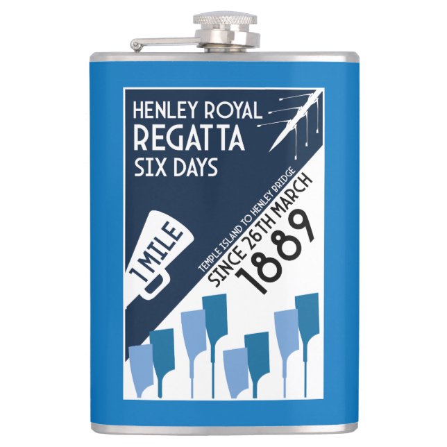 Themse Regatta - Vintage Retro Style Rowing Flachmann (Vorderseite)