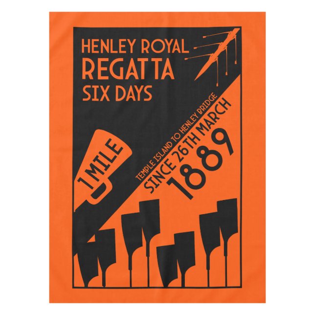 Themse Regatta - Vintage Retro Style Rowing Tischdecke (Vorderseite)