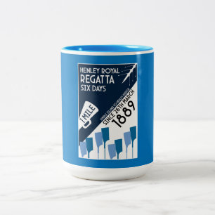 Themse Regatta - Vintage Retro Style Rowing Zweifarbige Tasse
