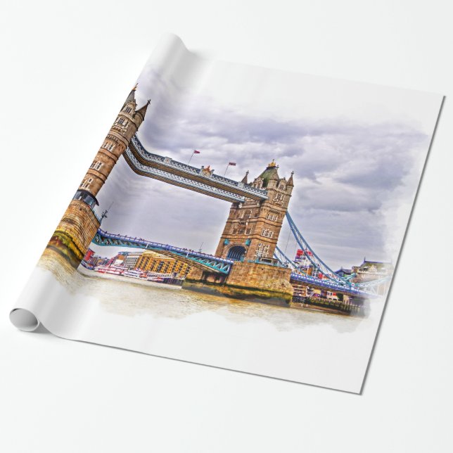 Themse & Tower Bridge, London England Geschenkpapier (Ungerollt)