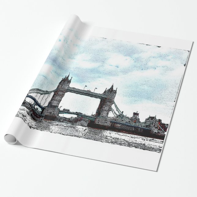 Themse & Tower Bridge, London England Geschenkpapier (Ungerollt)