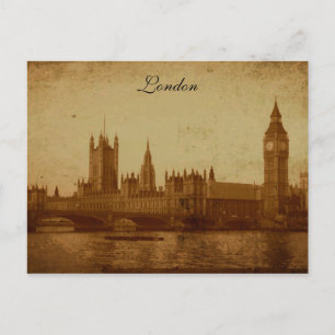 Themse und Parlament in London Postkarte