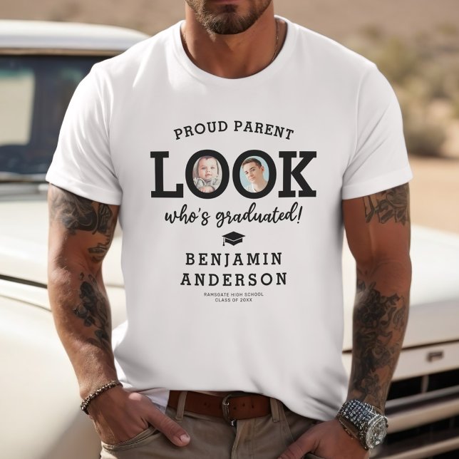 Then and Now Photo Look Who's Graduated T-Shirt (Von Creator hochgeladen)