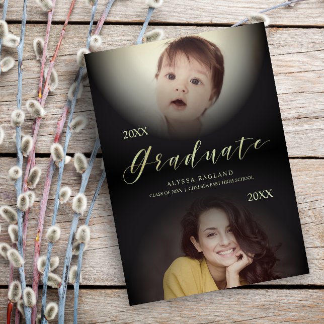 Then & Now Modern Photo Graduate Announcement (Von Creator hochgeladen)