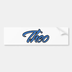 Theo Name blue Aufkleber Sticker Autoaufkleber