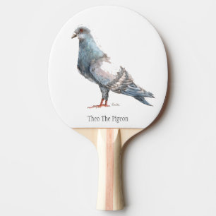 'Theo The Pigeon' Bird Ping Pong Paddle Tischtennis Schläger