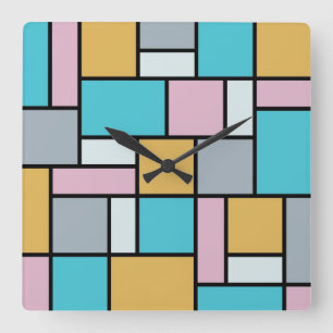 Theo Van Doesburg - Komposition 17 - Mondrian Art Quadratische Wanduhr