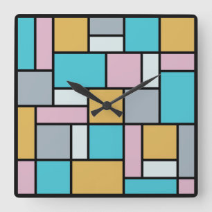 Theo Van Doesburg - Komposition 17 - Mondrian-Kuns Quadratische Wanduhr