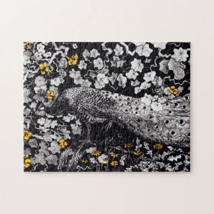 Theo Van Hoytema Retro Peacock Clip Art Black und Puzzle