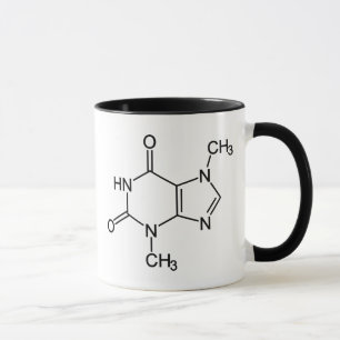 Theobromin-Schokoladen-Molekül-Chemiediagramm Tasse