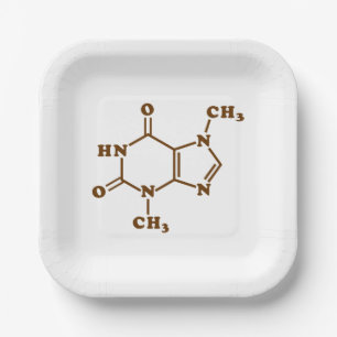 Theobrominmolekulare chemische Formel Pappteller