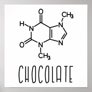 Theobrominmolekulare chemische Formel Poster