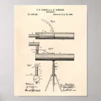 Theodolite 1895 Patent Art Old Peper