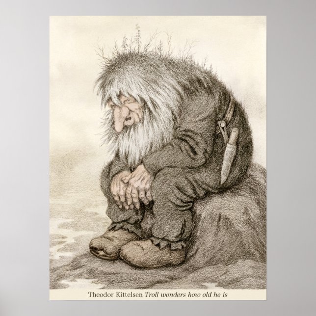 Theodor Kittelsen Troll fragt sich, wie alt CC0232 Poster (Vorne)