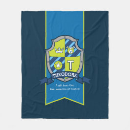 Theodore Buchstabe T Name bedeutet blauer grüner B Fleecedecke