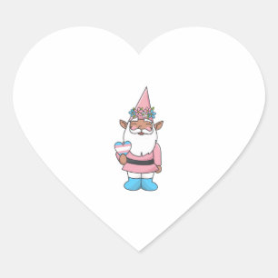 Theodore das Transgender-Gnome Herz-Aufkleber