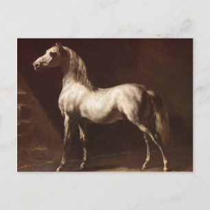 Theodore Gericault Vintage Graues Pferd Postkarte