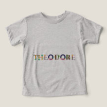 THEODORE Name Kunst mit bestickten Blume