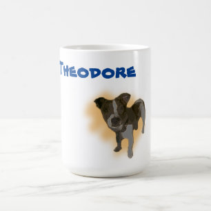 Theodore Name mit Jack Russell, Kaffee Tasse