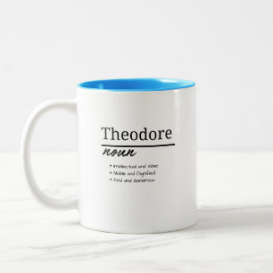Theodore, Personalisierte Bezeichnung für Junge Zweifarbige Tasse