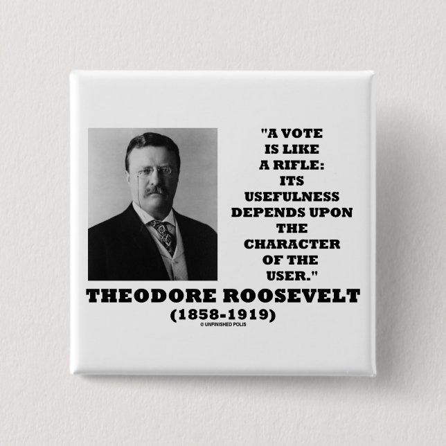 Theodore Roosevelt-Abstimmung ist wie ein Button (Vorderseite)