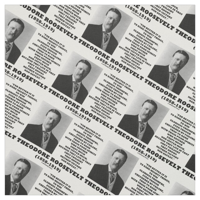 Theodore Roosevelt Dare Mighty Things Added Quote Stoff (Muster)