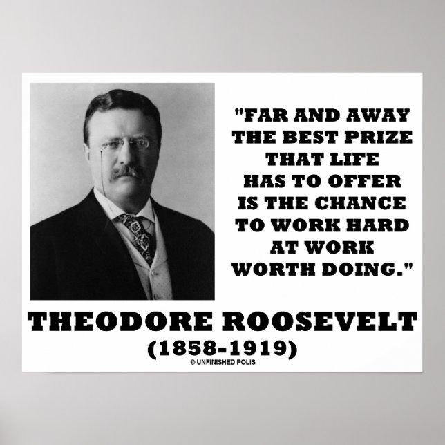 Theodore Roosevelt Far Away Best Prize Life-Angebo Poster (Vorne)