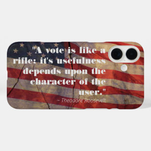 Theodore Roosevelt Inspirationsstimme Zitat iPhone 16 Plus Hülle
