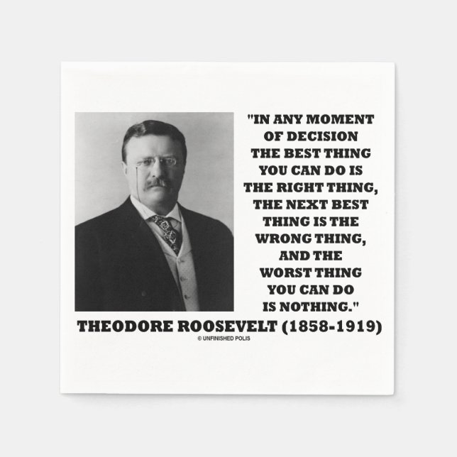 Theodore Roosevelt Moment der Entscheidung am best Serviette (Vorderseite)