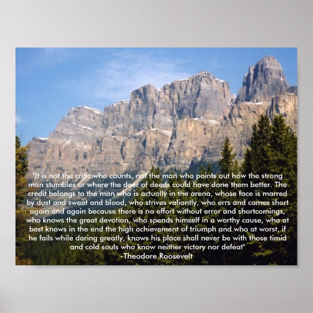 Theodore Roosevelt Motivierend Zitat Poster (Vorne)