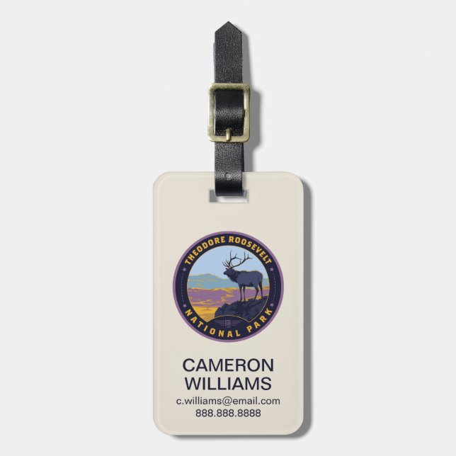 Theodore Roosevelt National Park Gepäckanhänger (Vorderseite vertikal)