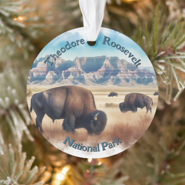 Theodore Roosevelt Nationalpark Bison Souvenir Ornament (Baum)