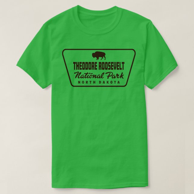 Theodore Roosevelt Nationalpark Buffalo Abzeichen  T-Shirt (Design vorne)