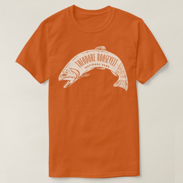 Theodore Roosevelt Nationalpark Fisch Tan T-Shirt (Design vorne)