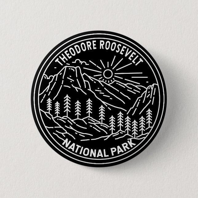 Theodore Roosevelt Nationalpark Monoline Button (Vorderseite)