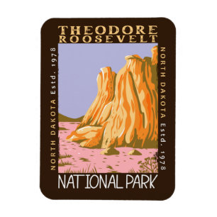 Theodore Roosevelt Nationalpark Retro erschüttert Magnet